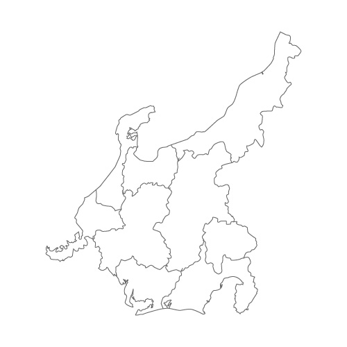 中部地方の地図